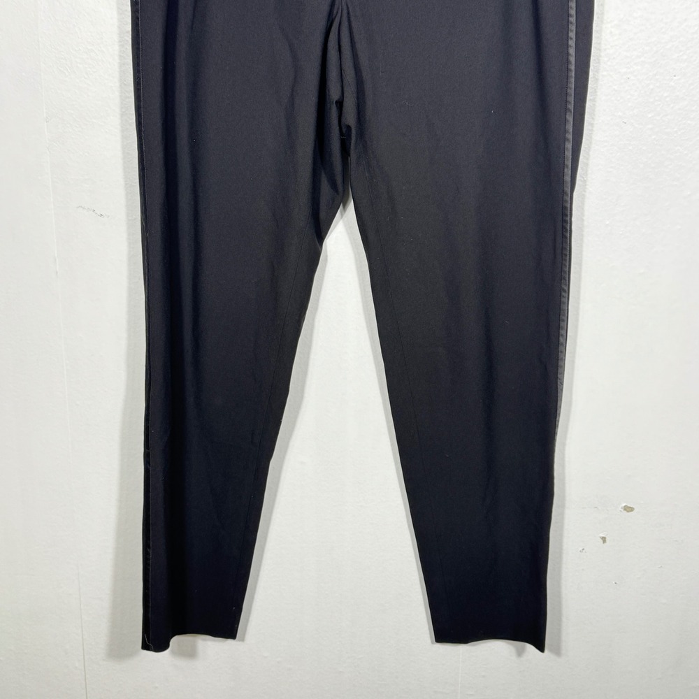 Lafayette 148 Black Pull On Tapered Pants Size Small Elastic Waist 27.5" Inseam - Picture 2 of 13